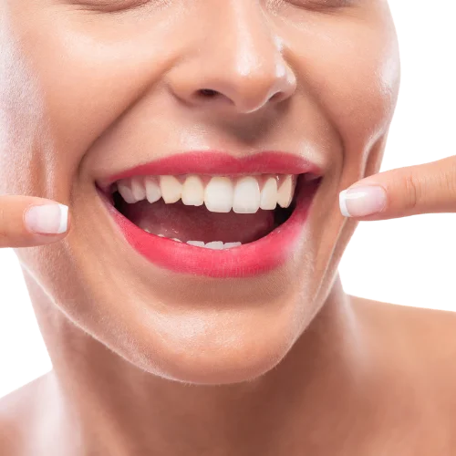 Shining white teeth and a beautiful smile